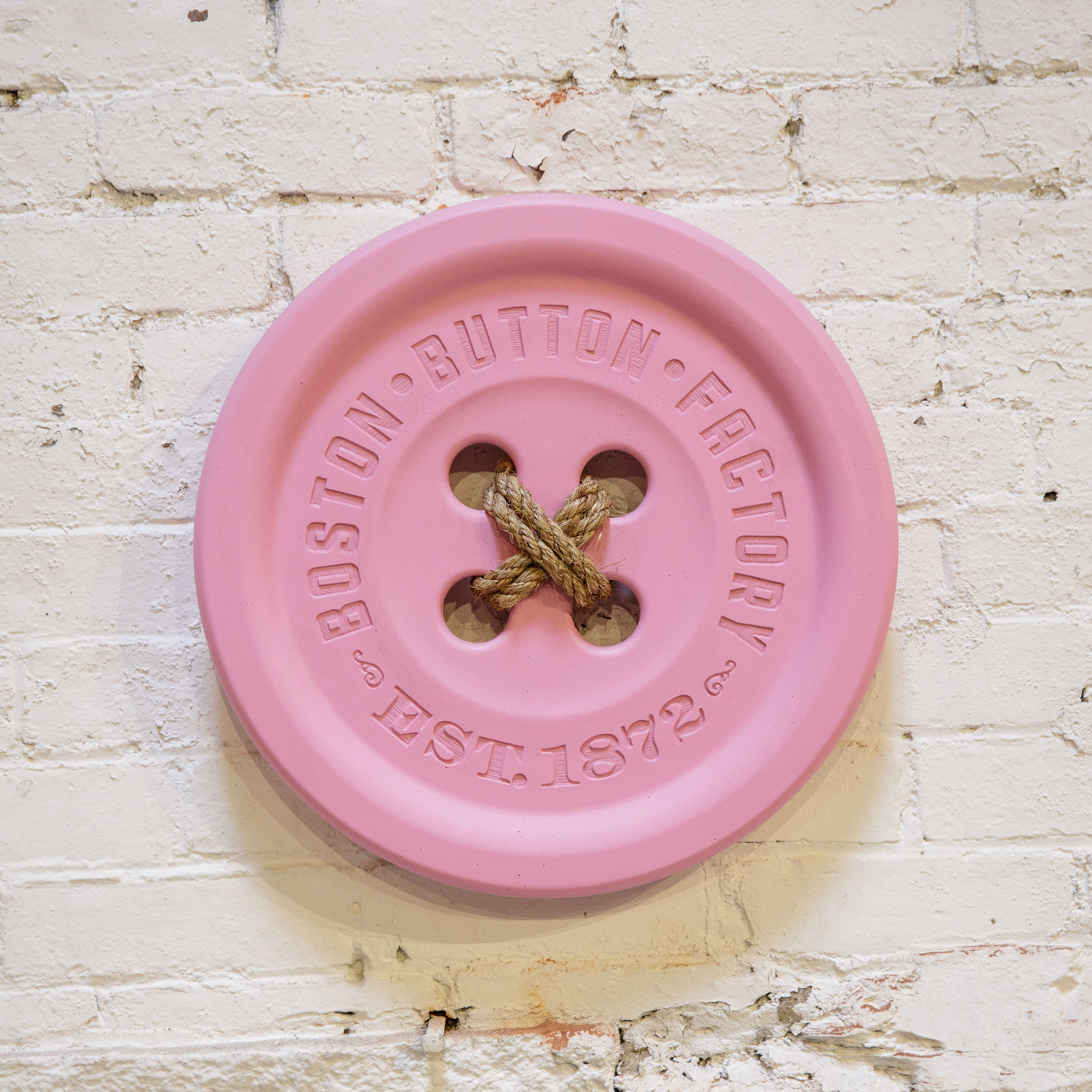 Boston Button Factory Pink Button- Wall Art for your Home or Office