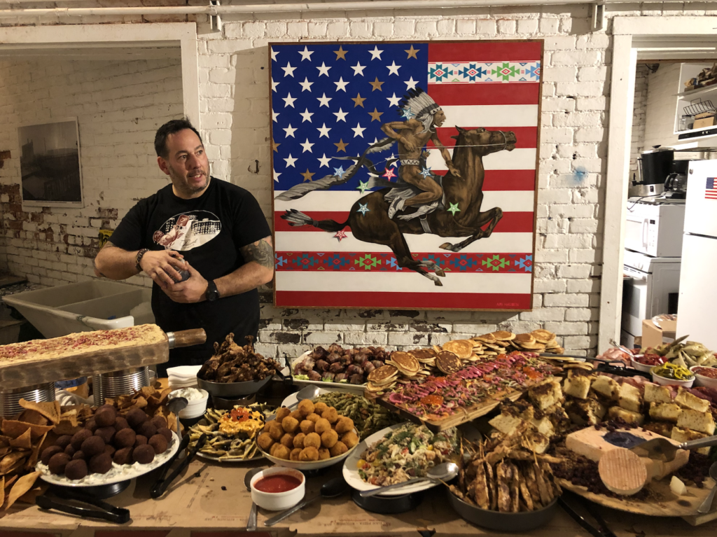 Pastoral Chef Serving Food at Boston Button Factory Event